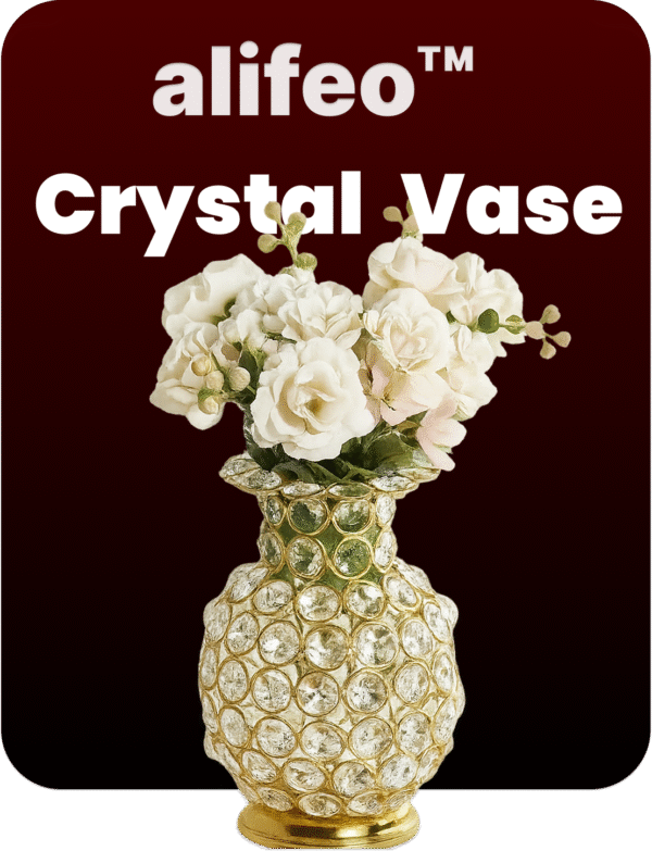 Alifeo™ Luxury Crystal-Studded Golden Vase